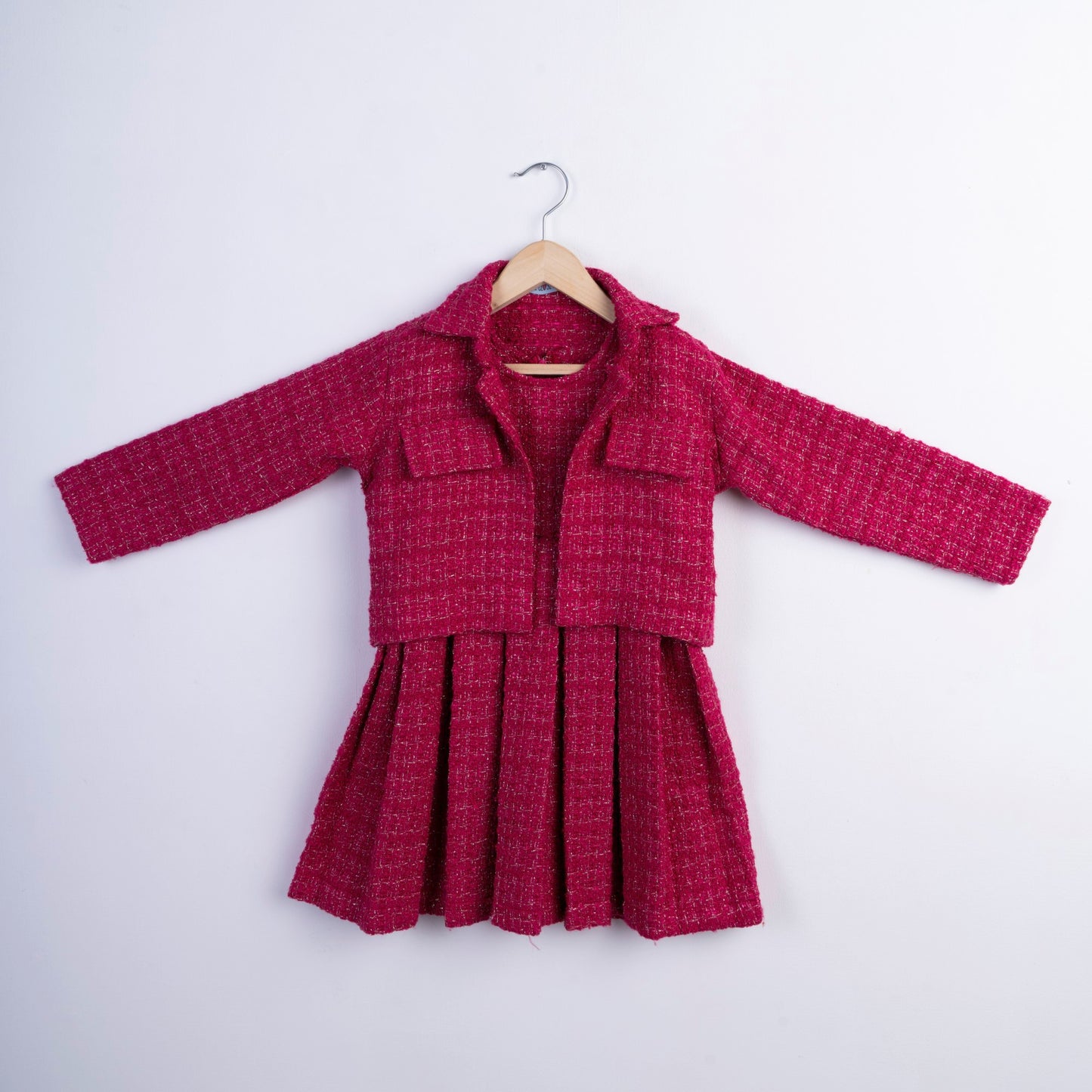 PINK TWEED FROCK AND JACKET SET