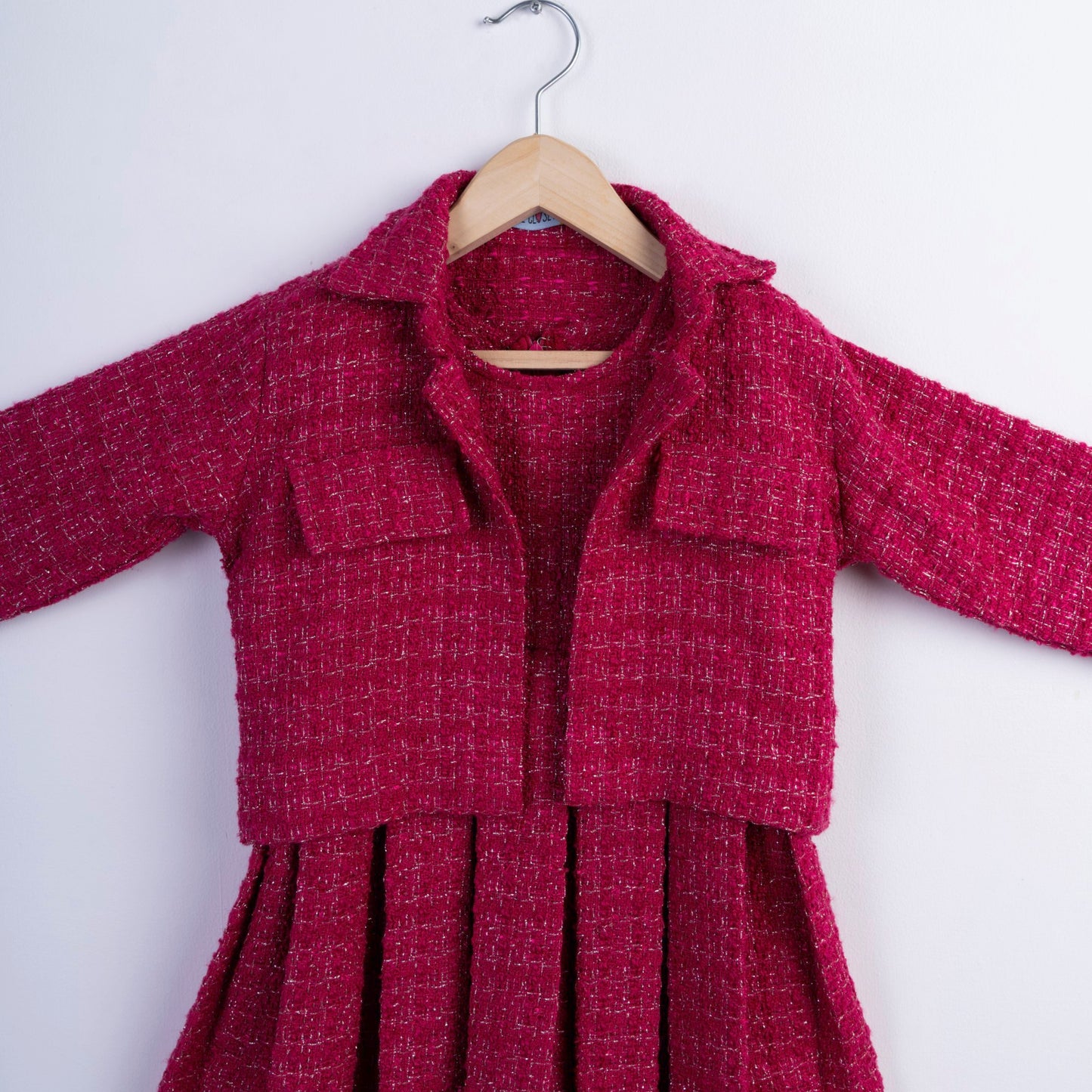 PINK TWEED FROCK AND JACKET SET