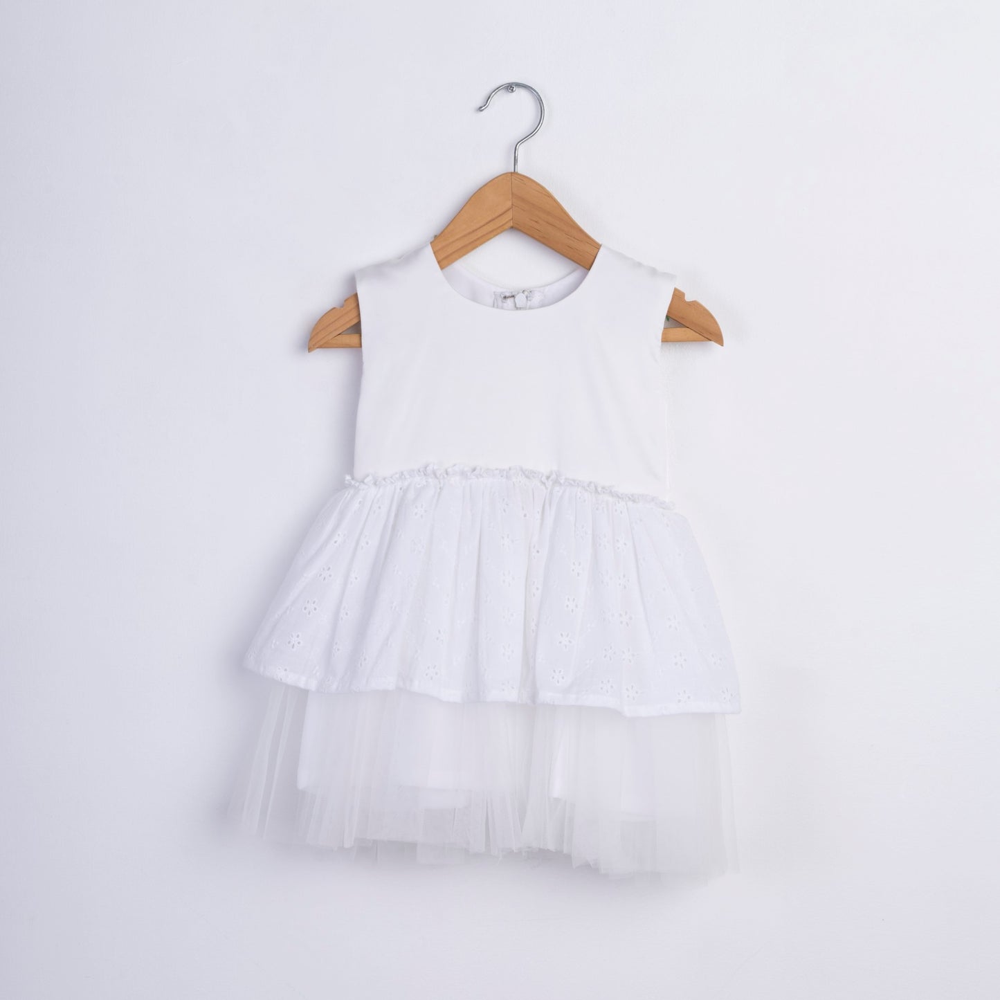 WHITE SCHIFFLI FROCK