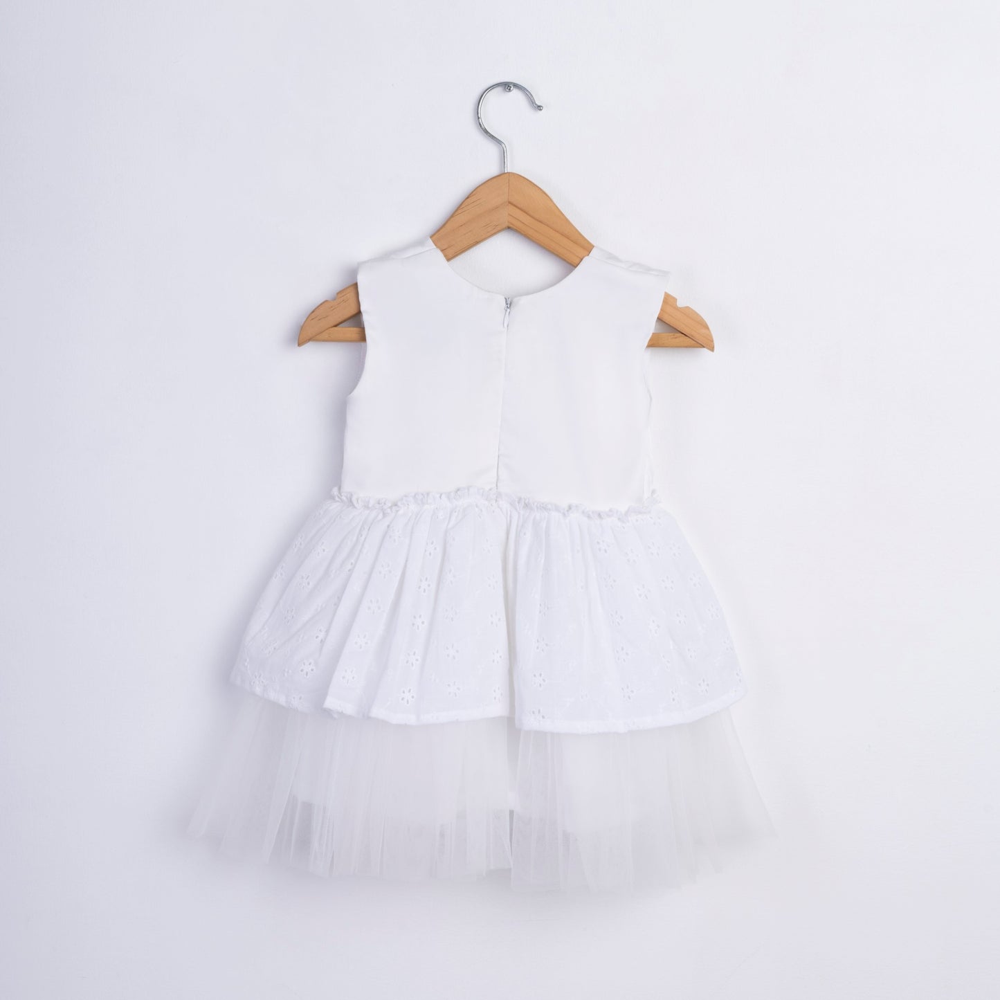 WHITE SCHIFFLI FROCK