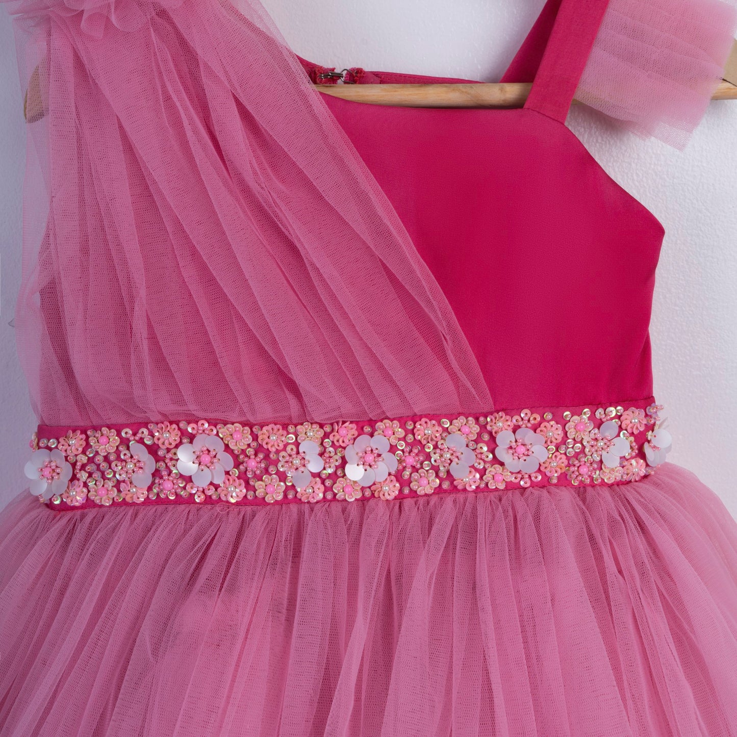 PINK TWRIL AND TRAIL FROCK