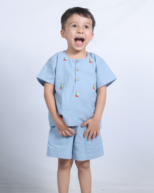 POWDER BLUE BOAT CO-ORD SET