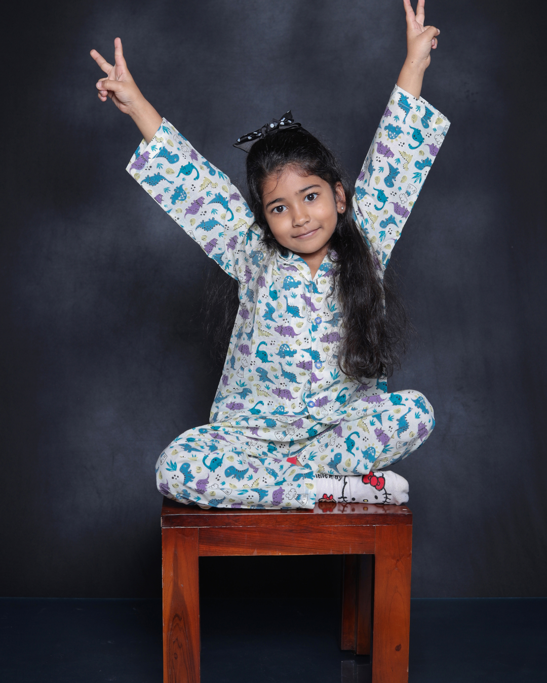 DINOSAUR PRINTED COTTON NIGHTSUIT