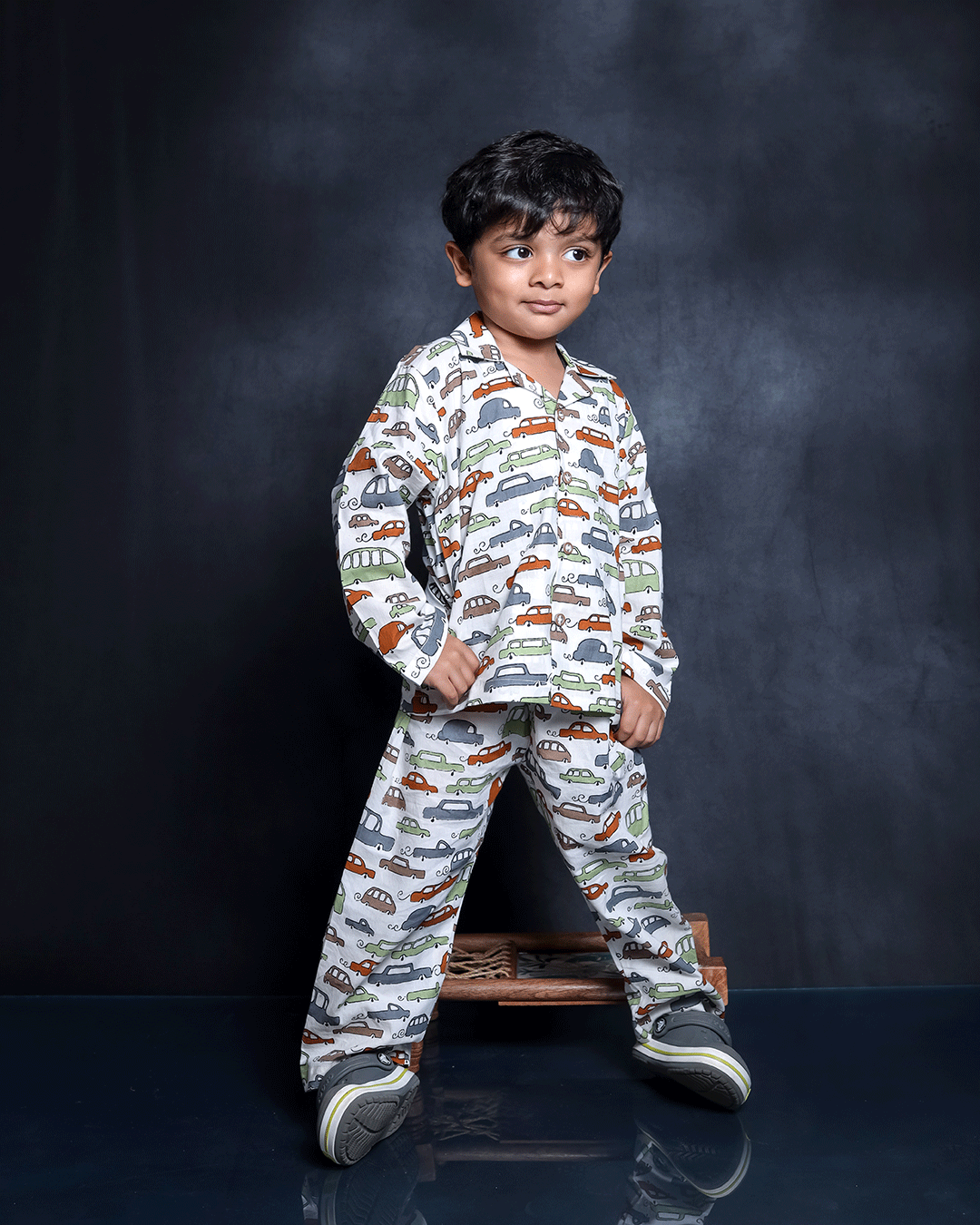 CARS PRINTED COTTON NIGHTSUIT