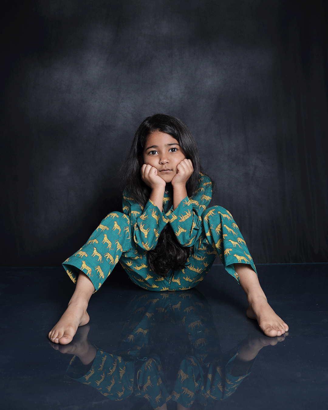 LEOPARD PRINTED COTTON NIGHTSUIT