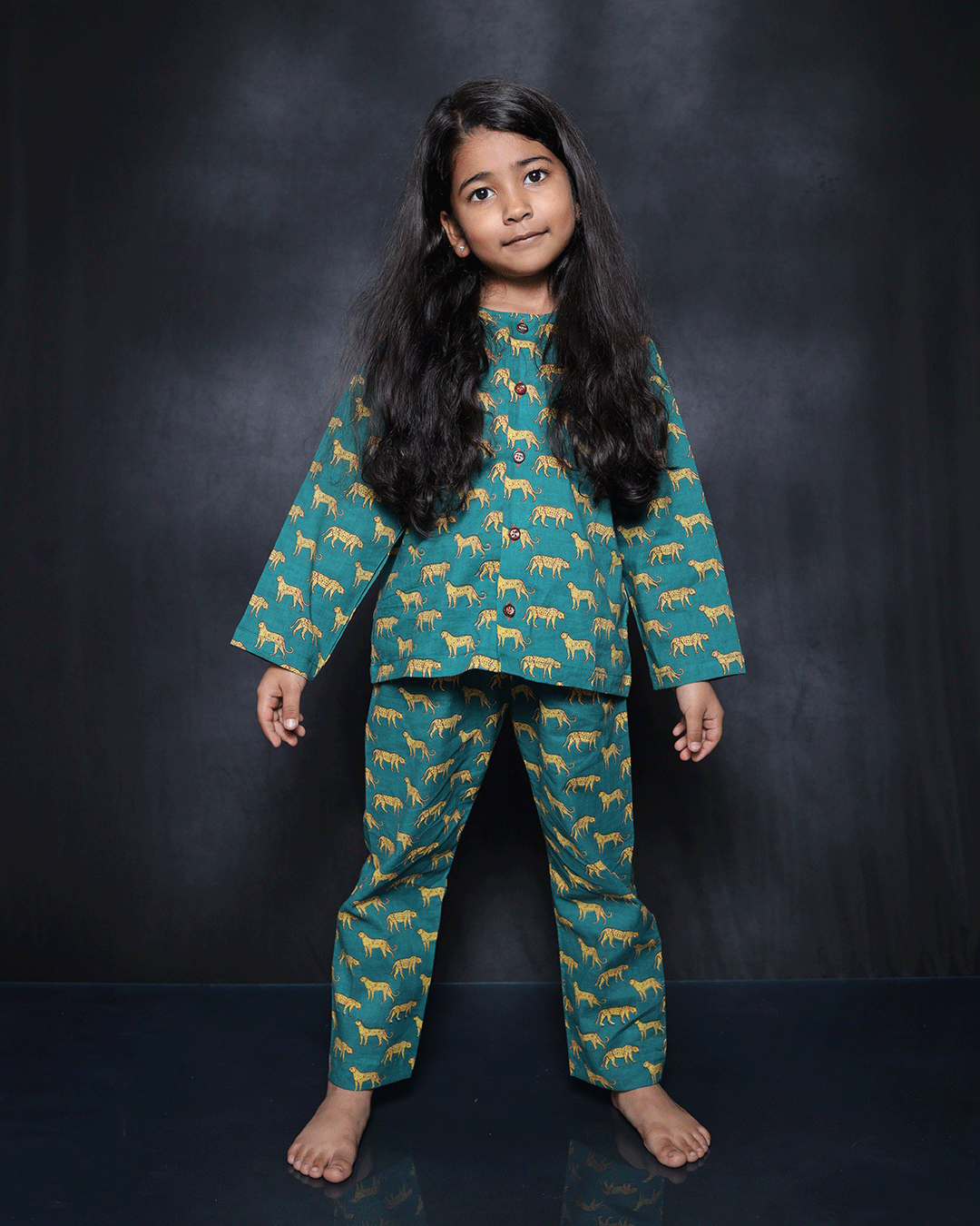 LEOPARD PRINTED COTTON NIGHTSUIT