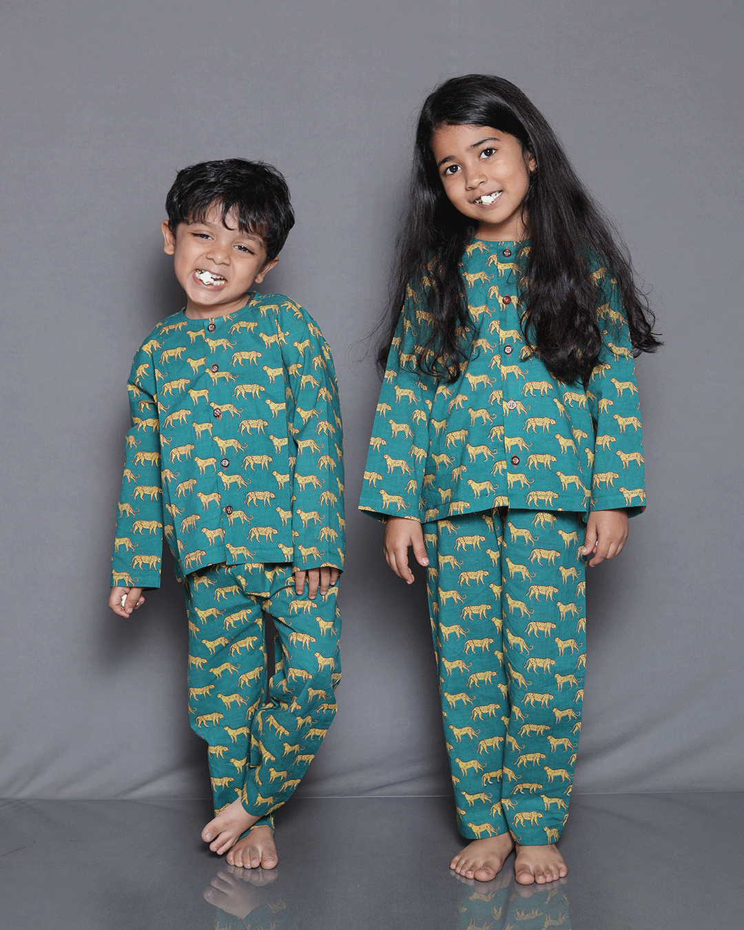LEOPARD PRINTED COTTON NIGHTSUIT