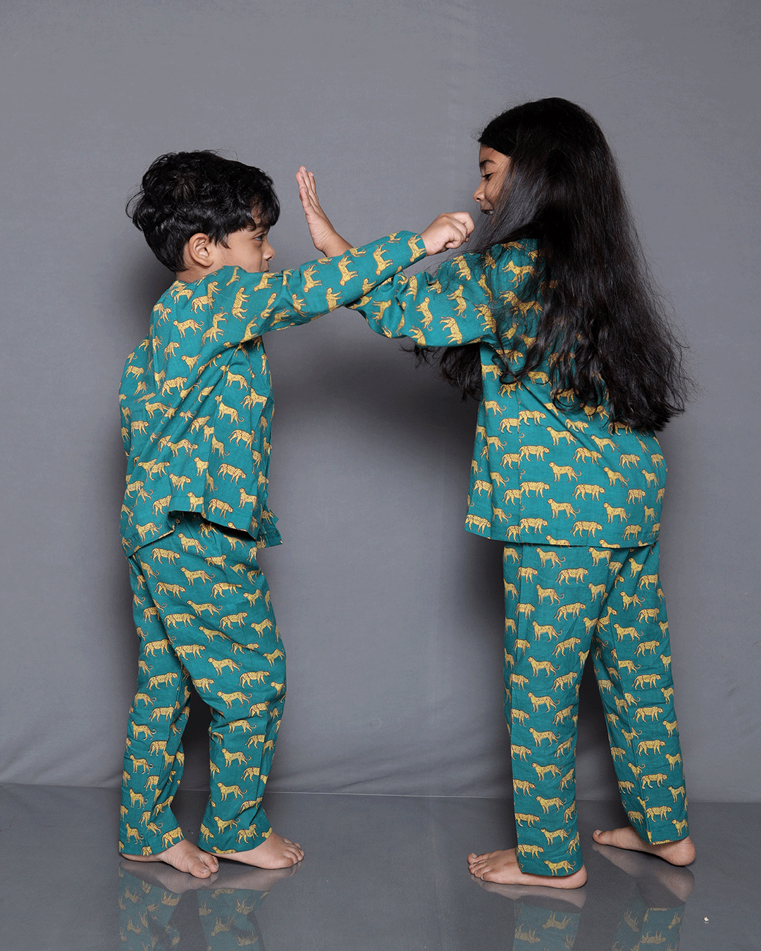 LEOPARD PRINTED COTTON NIGHTSUIT