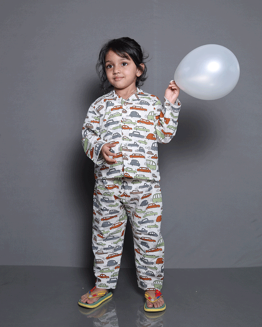 CARS PRINTED COTTON NIGHTSUIT