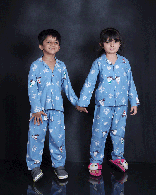 SNOWFLAKE PRINTED Flannel NIGHTSUIT