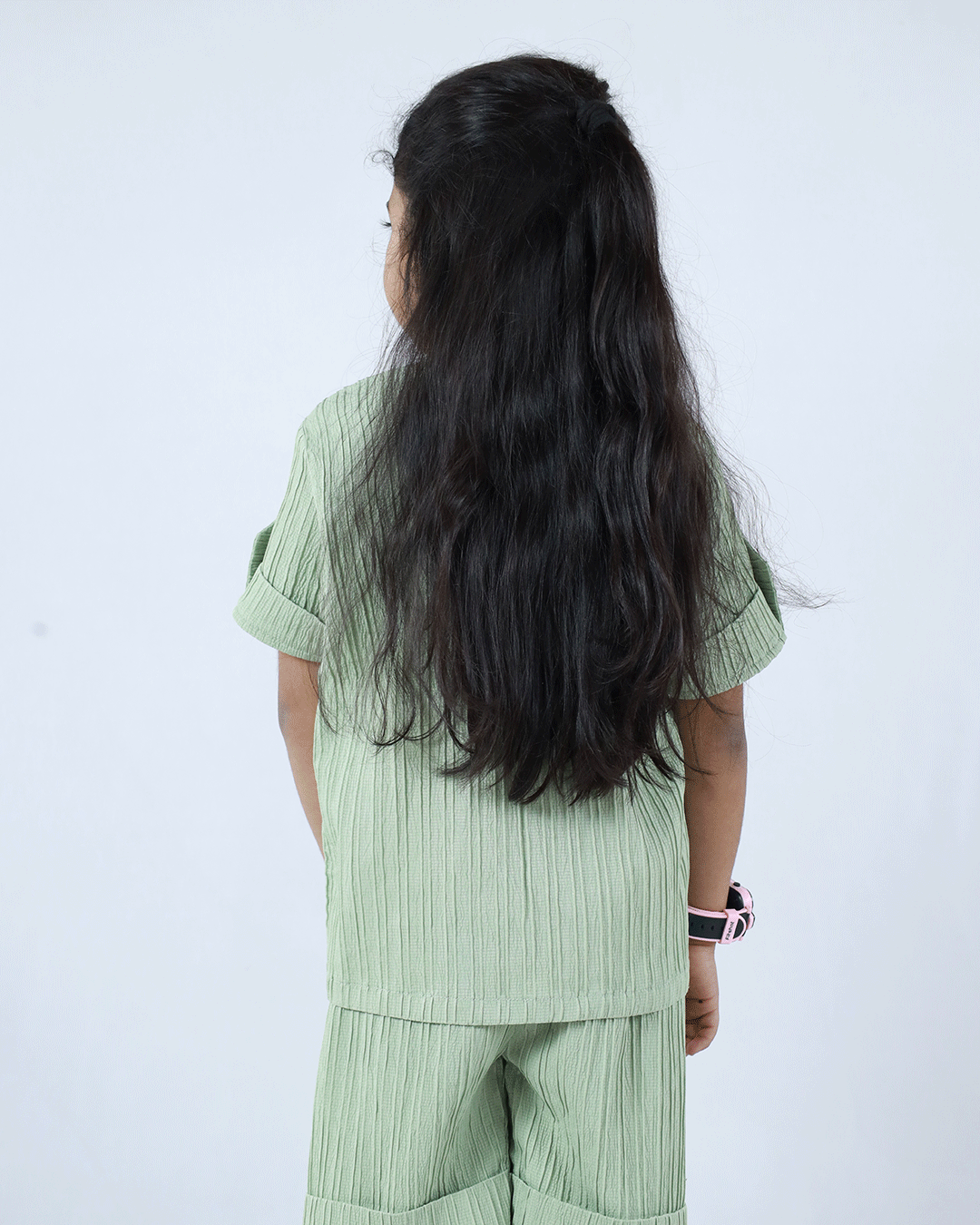 GREEN PINTUCKS CO-ORD SET
