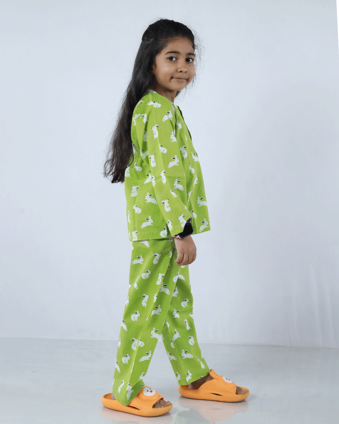 RABBIT PRINTED COTTON NIGHTSUIT