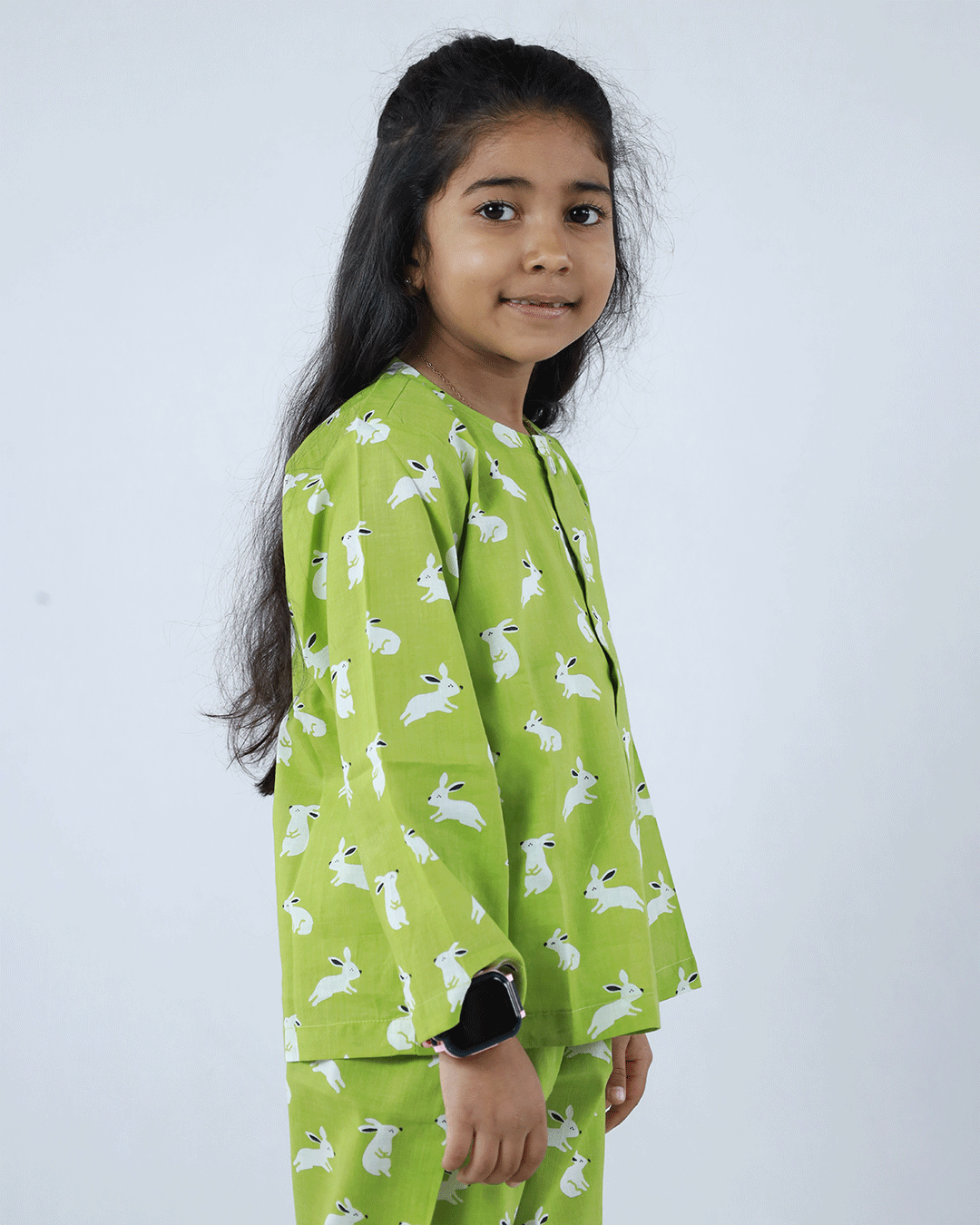 RABBIT PRINTED COTTON NIGHTSUIT
