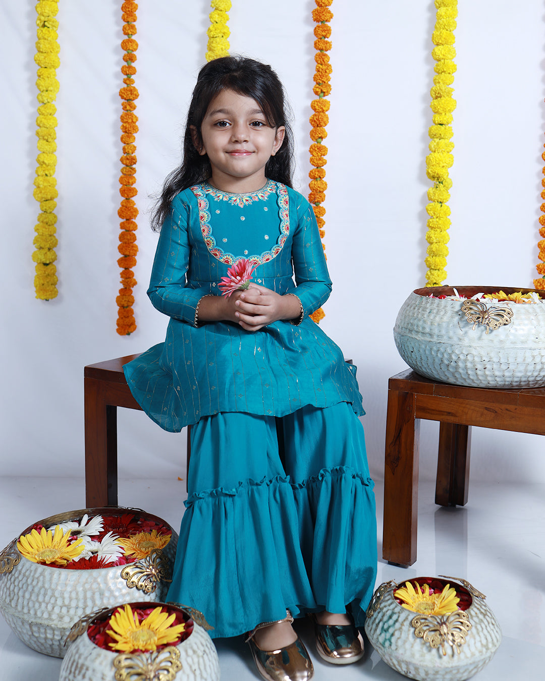 RAMA KURTA AND SHARARA SET
