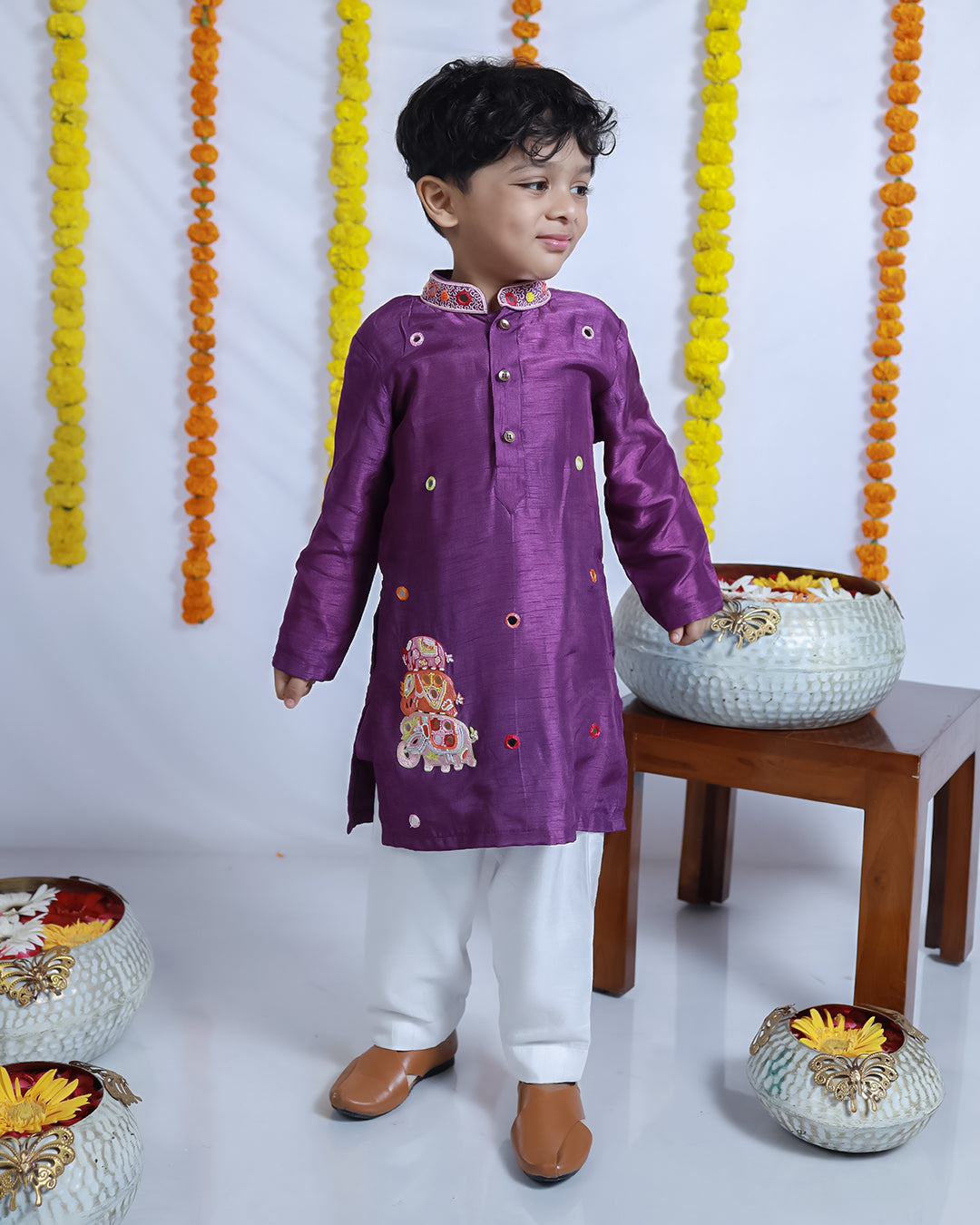 ELEGANT PURPLE BOY’S KURTA SET