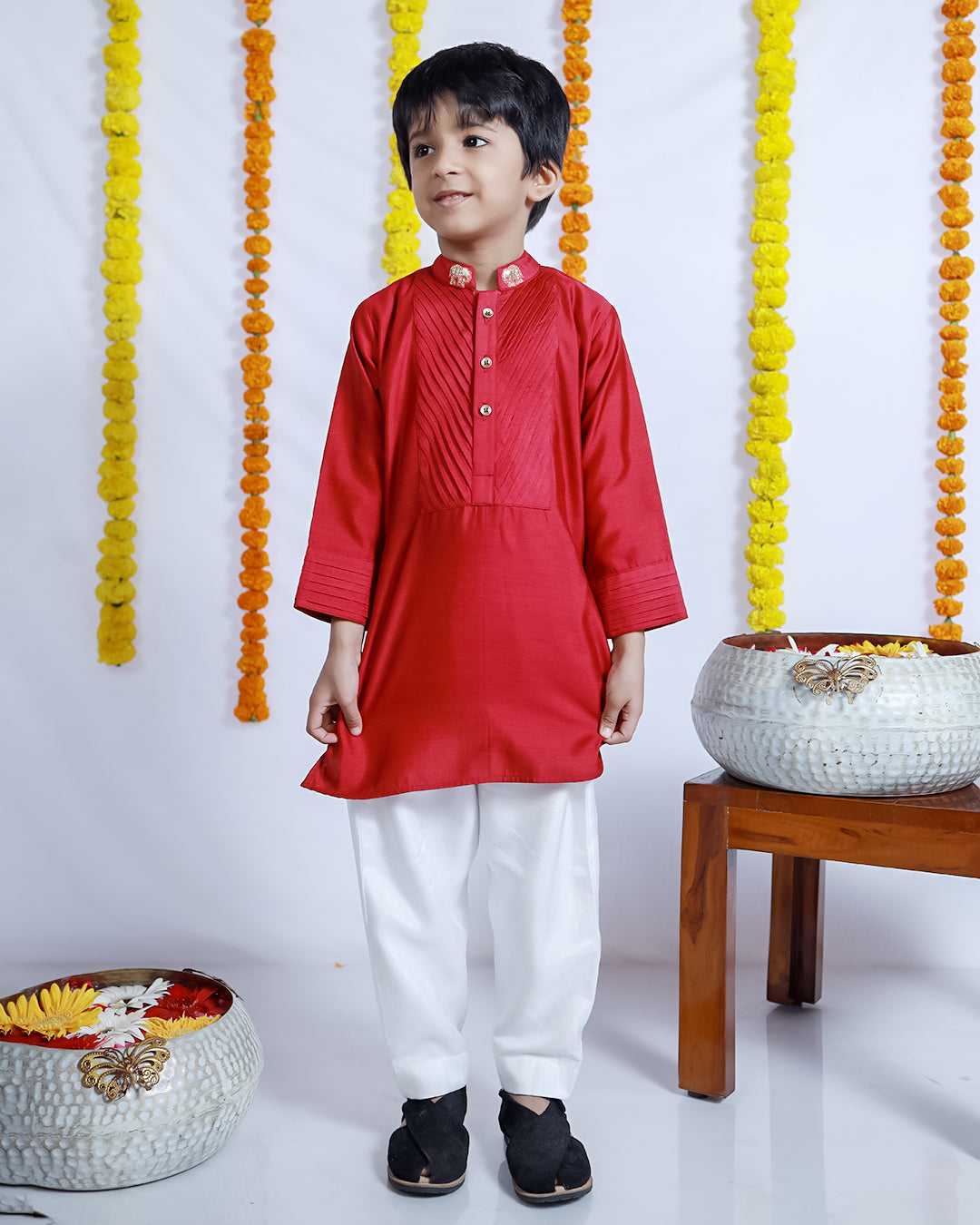 ELEGANT DEEP PINK BOY’S KURTA SET