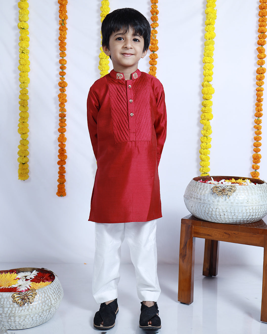 ELEGANT DEEP PINK BOY’S KURTA SET