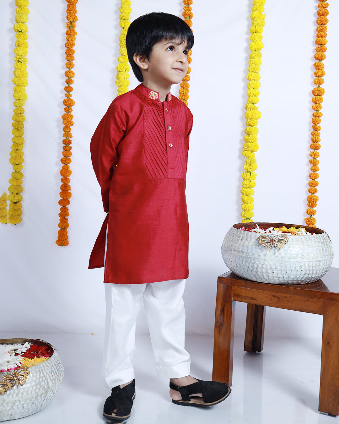 ELEGANT DEEP PINK BOY’S KURTA SET