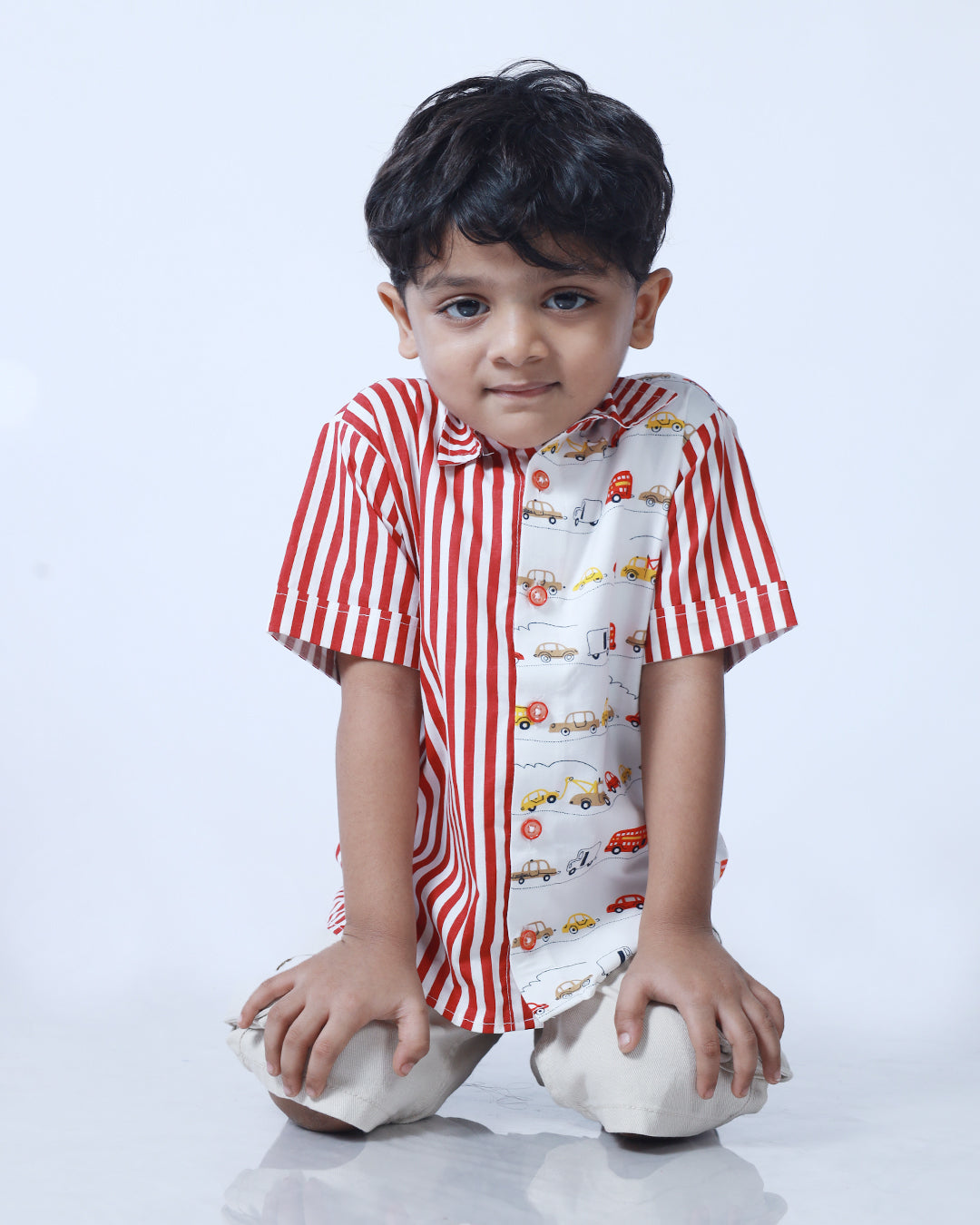 RED CARS AND STRIPES SHIRT