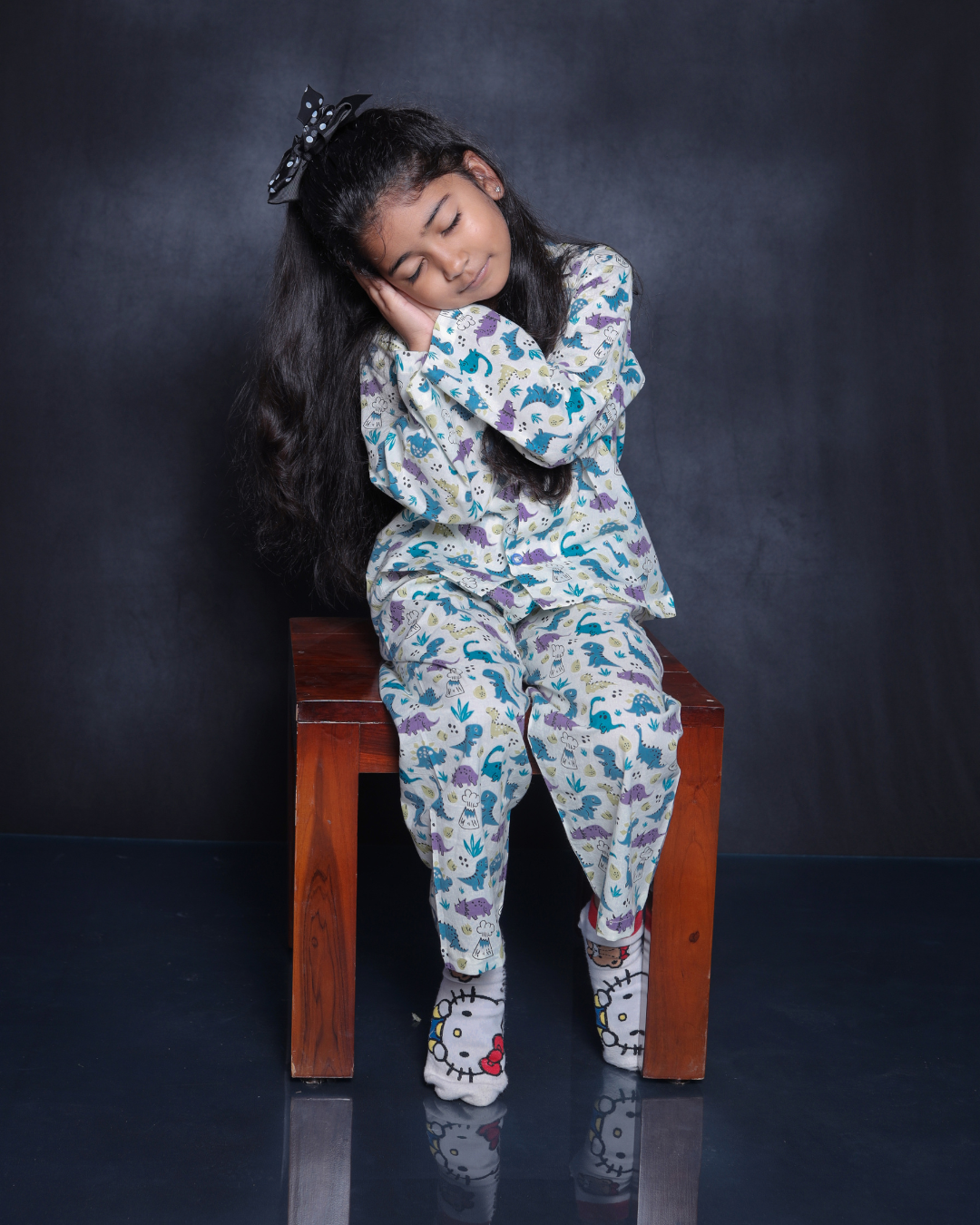 DINOSAUR PRINTED COTTON NIGHTSUIT
