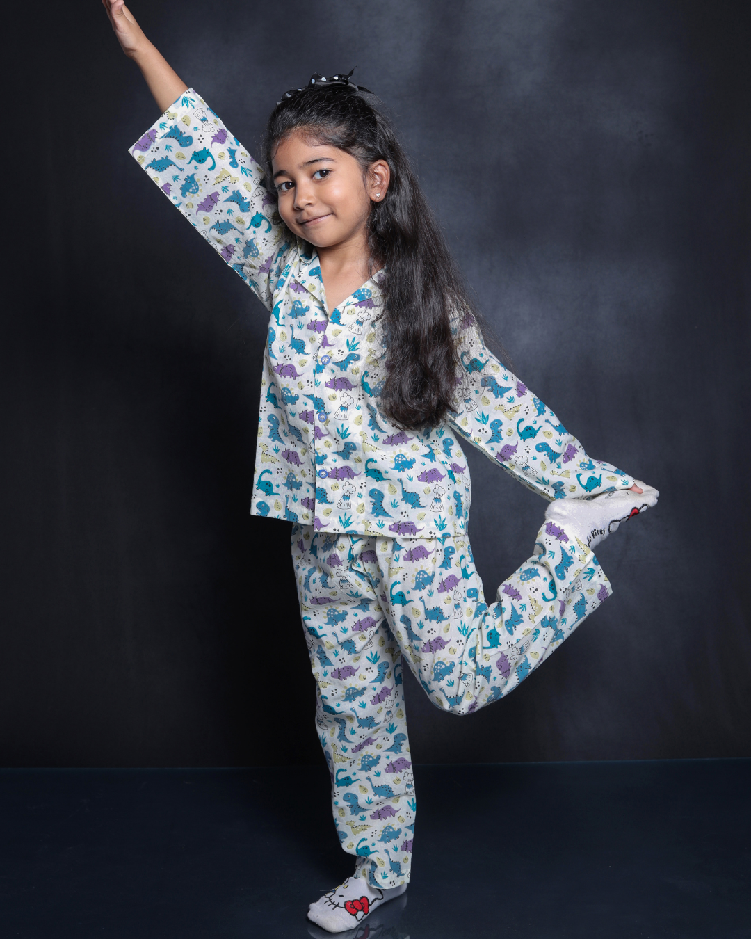 DINOSAUR PRINTED COTTON NIGHTSUIT