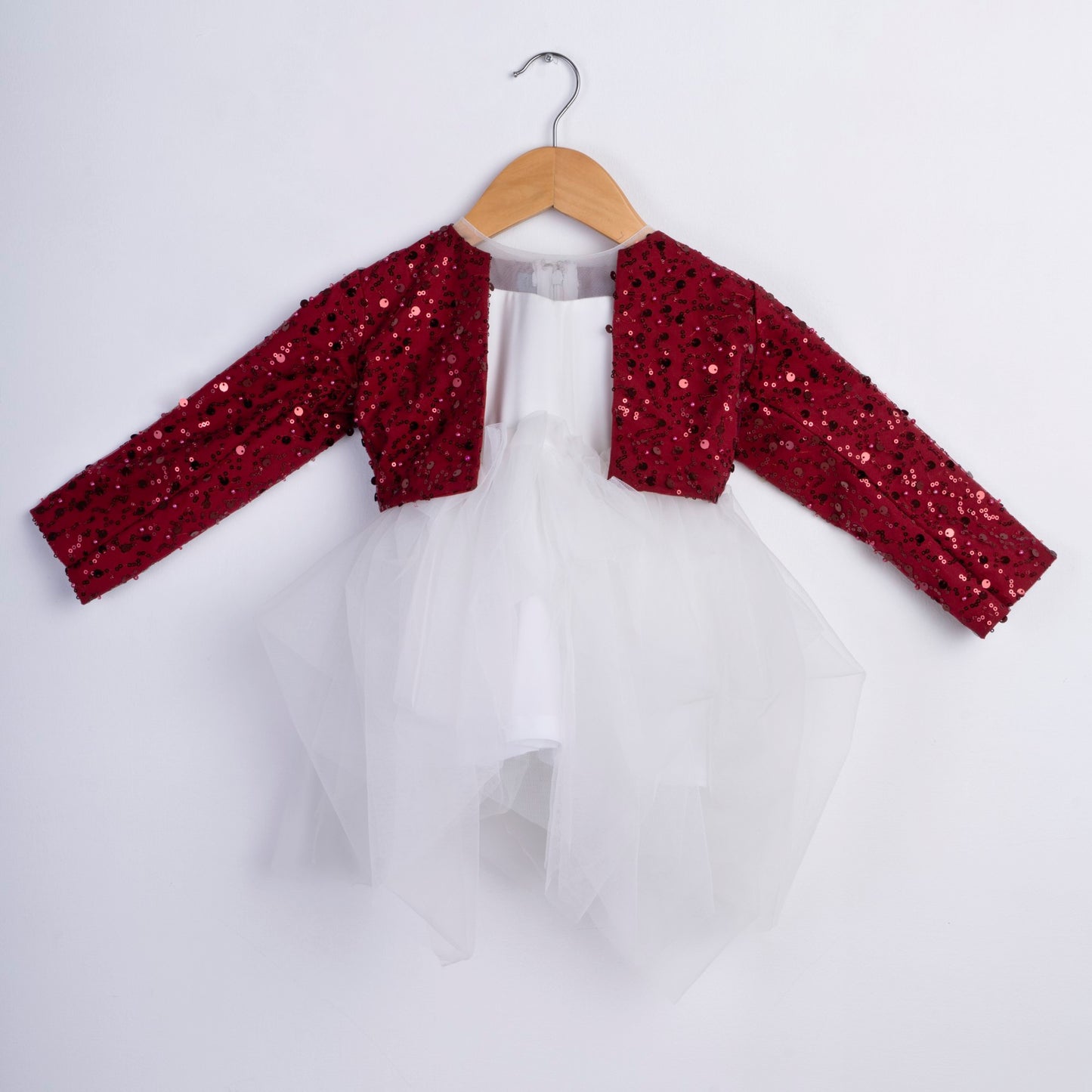MAROON MYSTIQUE JACKET FROCK