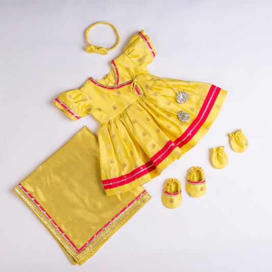 YELLOW SILK FROCK