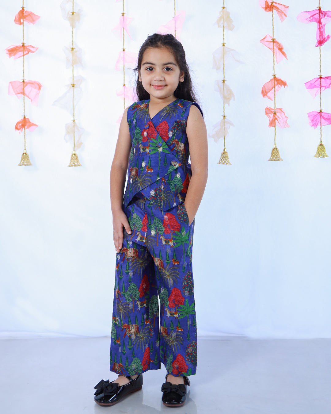 PURPLE ANIMAL PRINT VEST COAT PANTS