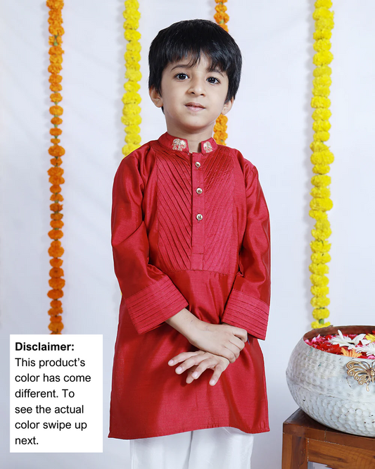 ELEGANT DEEP PINK BOY’S KURTA SET