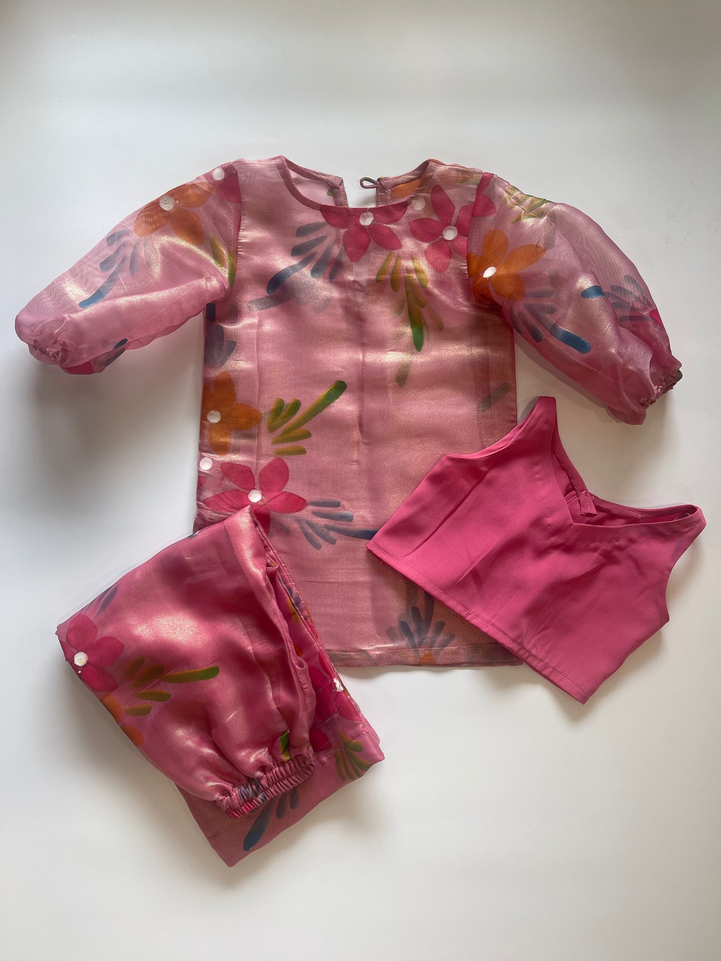 PEACH HAND-PAINTED CO-ORD SET
