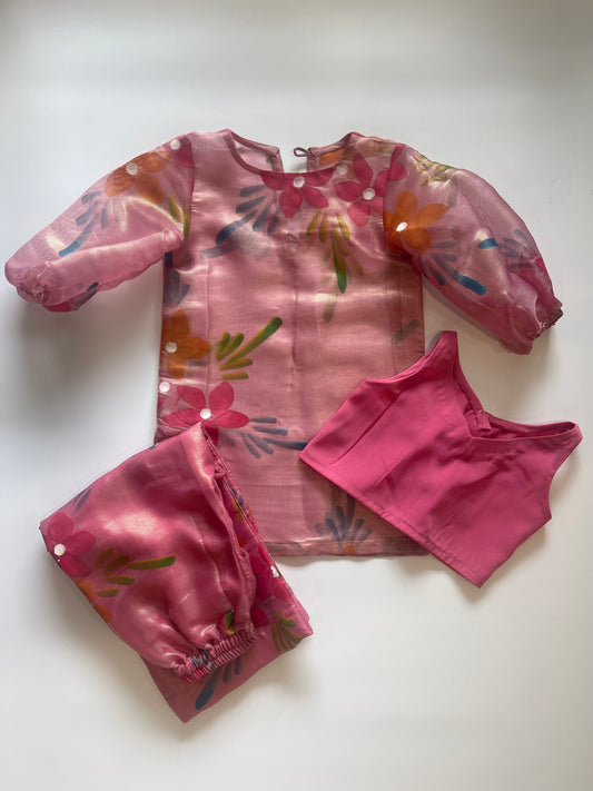 PEACH HAND-PAINTED CO-ORD SET