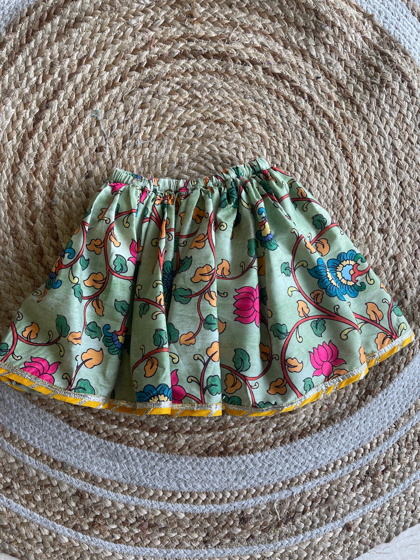 GREEN KALAMKARI LEHENGA SET