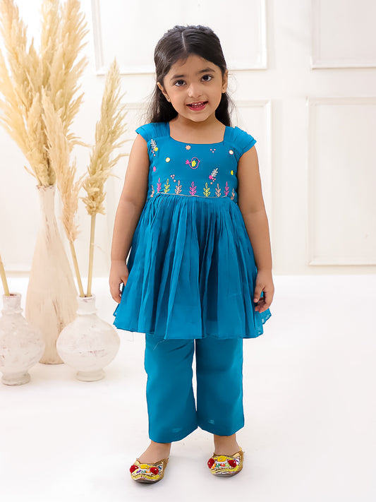 RAMA ORGANIC MUL COTTON EMBROIDERED KURTI SET