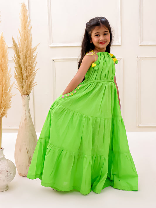 NEON TIERED TASSEL DRESS