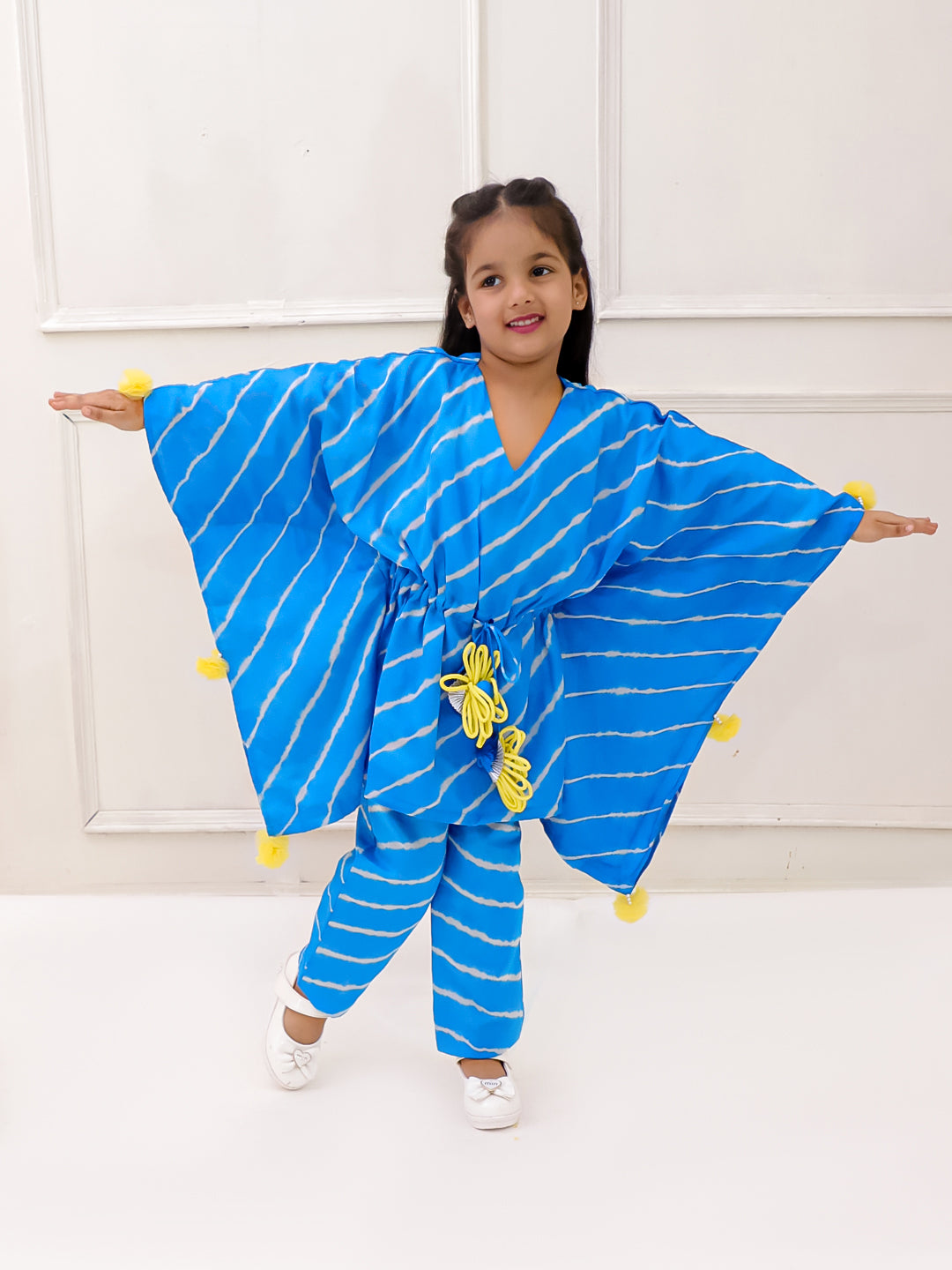 BLUE LEHERIYA KAFTAN SET