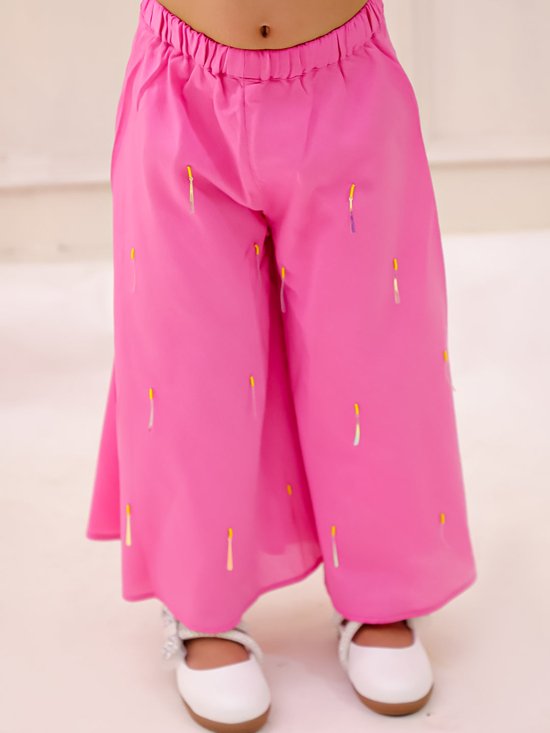 3D CHARM,PINK EMBROIDERED JACKET SET