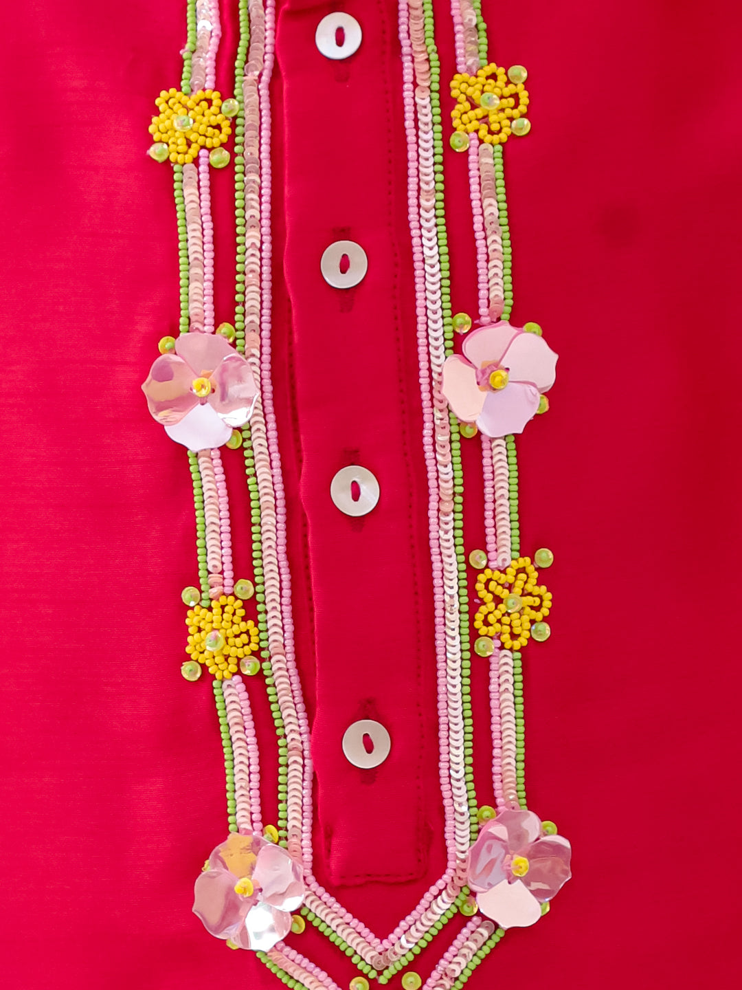 PINK EMBROIDERED SILK KURTA SET