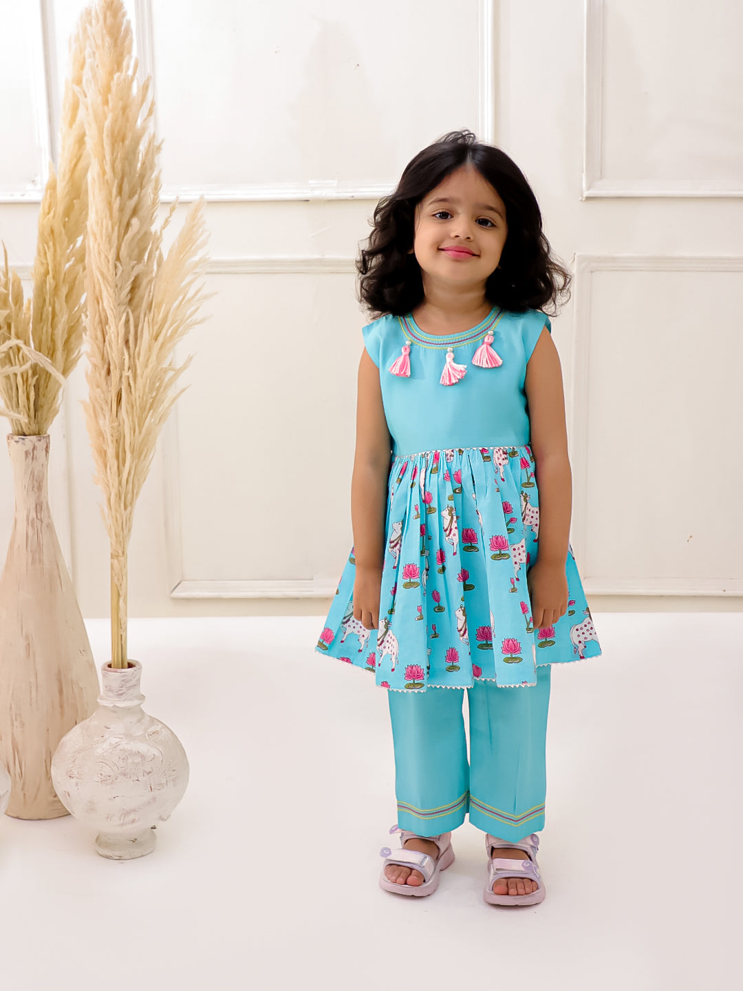 SKY BLUE PICHWAI KURTA SET