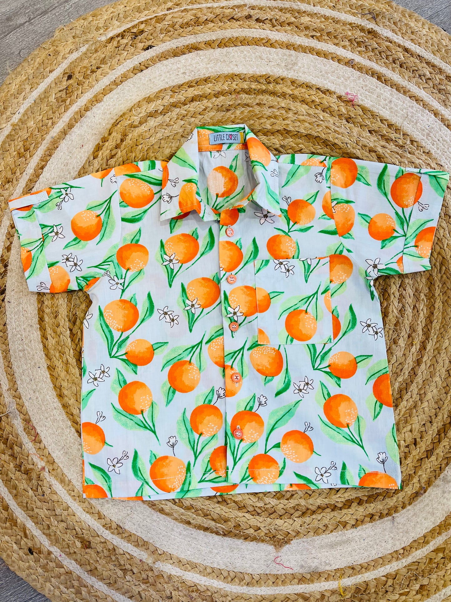 ORANGE PRINTED SHIRT