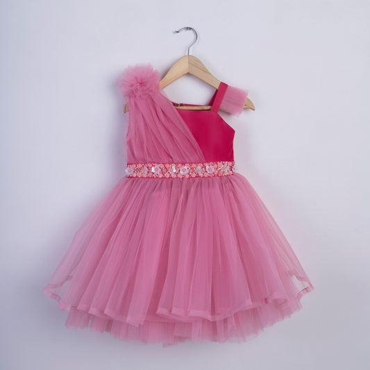 PINK TWRIL AND TRAIL FROCK
