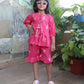 Pink TIE-UP PEPLUM CO-ORD SET