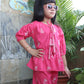 Pink TIE-UP PEPLUM CO-ORD SET
