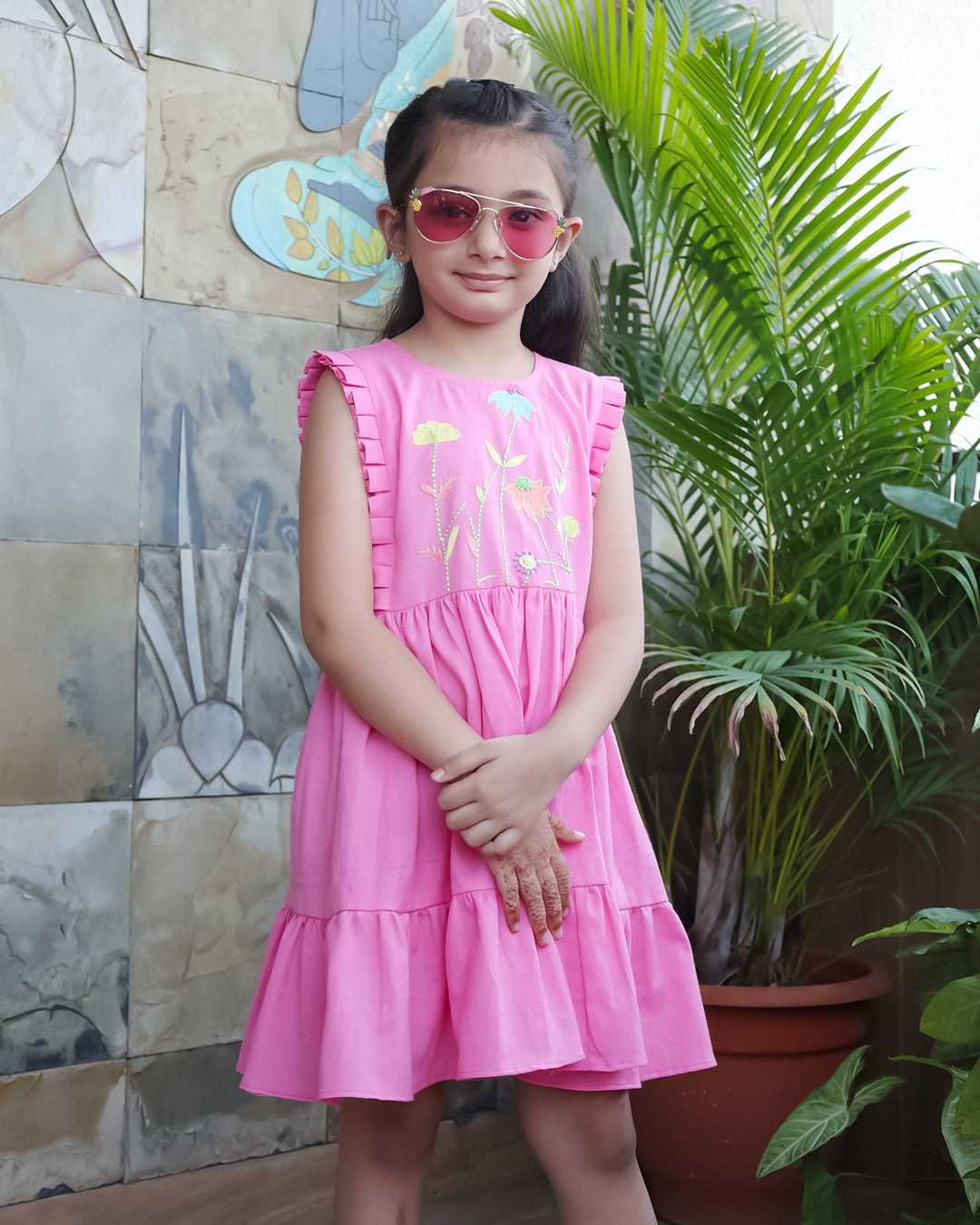 LIGHT PINK EMBROIDERED FROCK