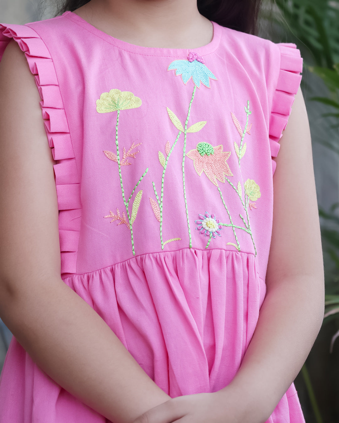 LIGHT PINK EMBROIDERED FROCK