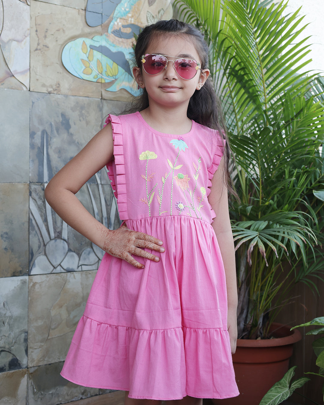 LIGHT PINK EMBROIDERED FROCK