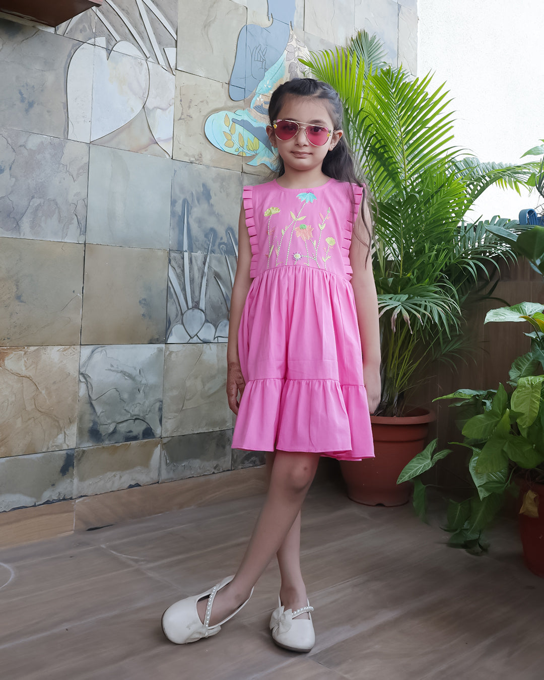 LIGHT PINK EMBROIDERED FROCK