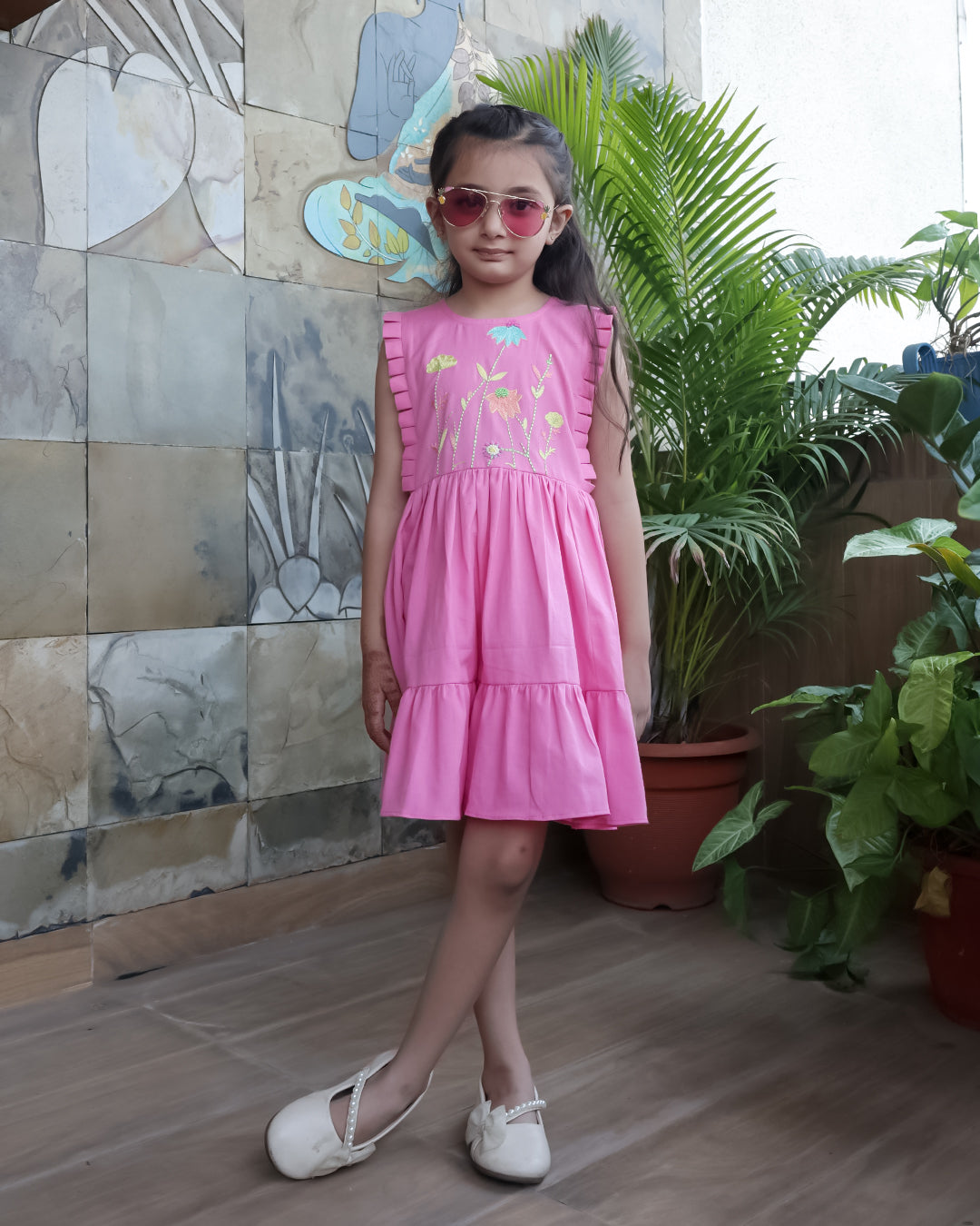 LIGHT PINK EMBROIDERED FROCK