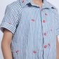 BLUE STRIPED CHERRY SHIRT