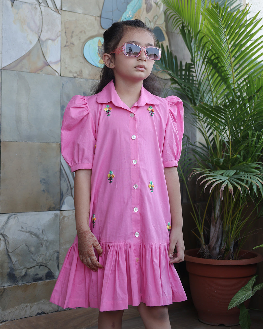 LIGHT PINK SHIRT DRESS