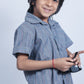 GREY MULTICOLORED STITCHLINE SHIRT